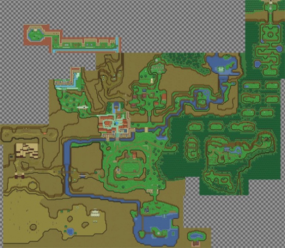 El mapa de Ocarina of Time recreado al estilo de A Link to the past
