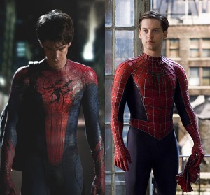 Andrew Garfield y Tobey Maguire como Spider-man