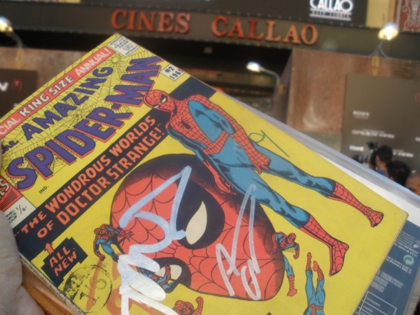Comic firmado en premier de The Amazing Spider-man en Madrid