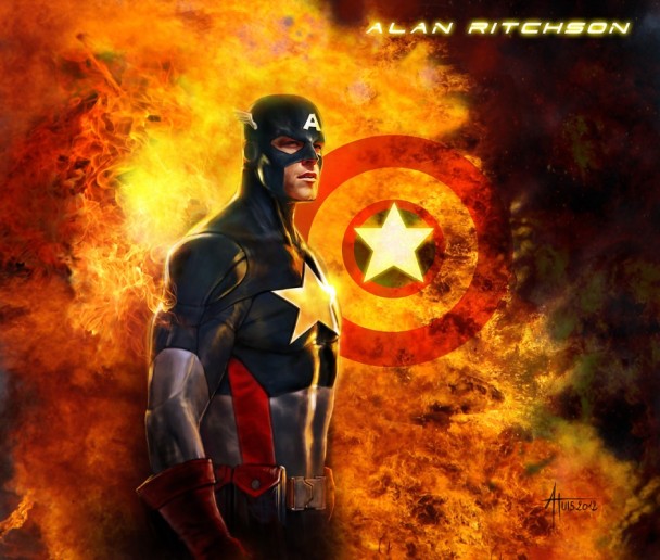 Alan-ritchson-capitan-america Actores famosos reimaginados como héroes de Marvel