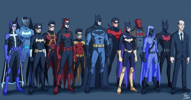 Batman-temporada-7 Alfred Pennyworth, Batgirl, Batman, Nightwing, Robin
