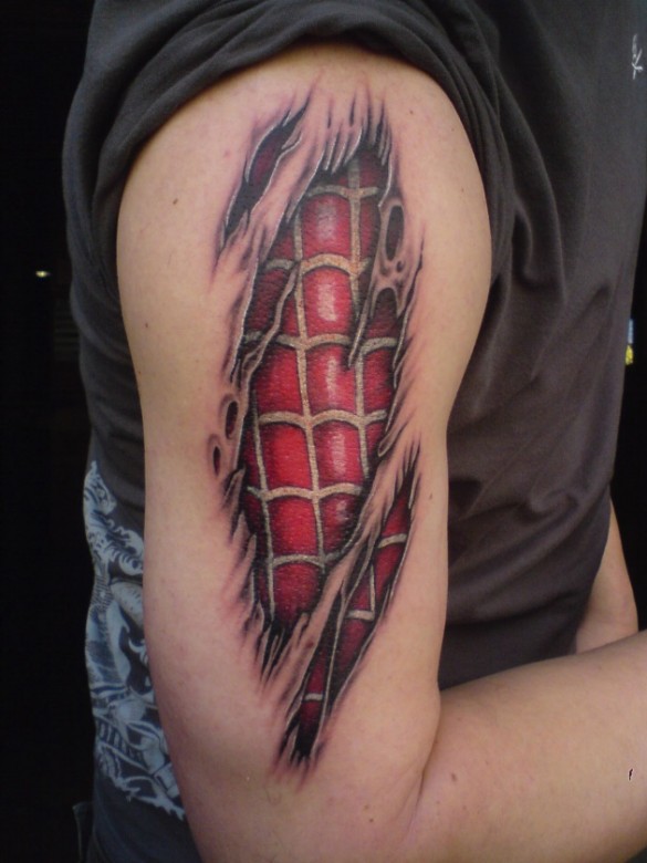 Spiderman Tattoo Batman, Spiderman