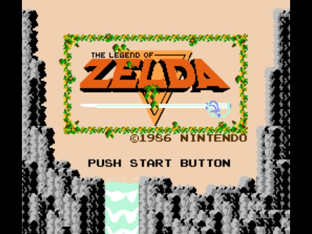 Menú de inicio de The Legend of Zelda (1986)