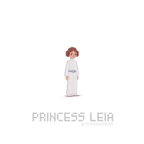 Arte en pixeles de la Princesa Leia