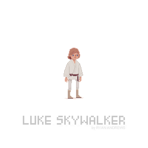 Arte en pixeles de Luke Skywalker