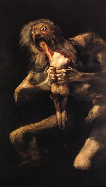 Goya_ Pinturas Negras_ Saturno devorando un hijo 1819-23 Pra