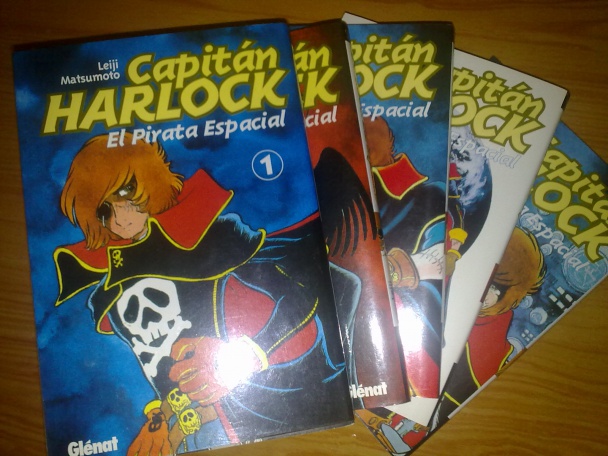 Los 5 tomos del manga del capitán Harlock