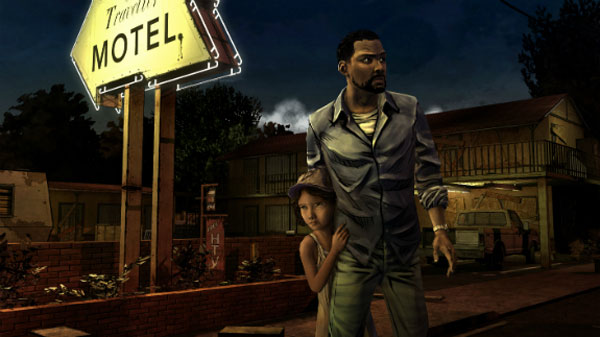 Lee y Clementine, personajes principales de The Walking Dead