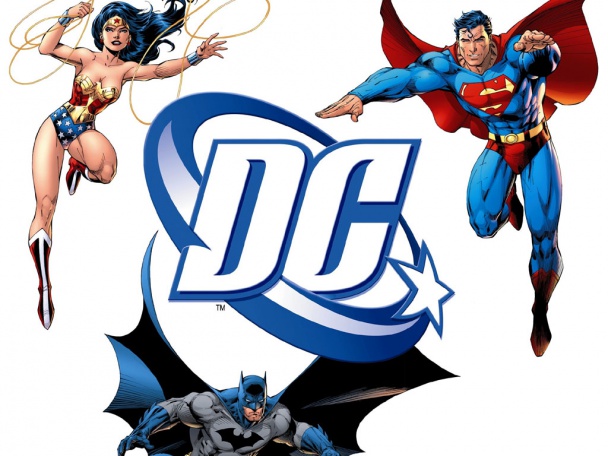 Algunos de los héroes más famosos de DC Comics: (de izquierda a derecha) Wonder Woman, Batman y Superman