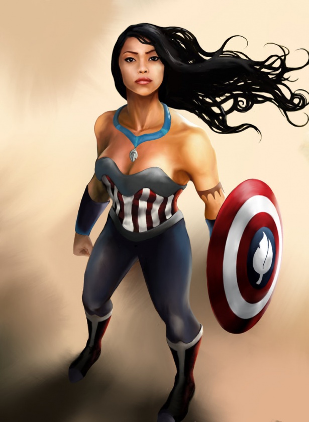 Christopher Stoll nos presenta sus princesas Disney: The Avengers 5 POCAHONTAS - CAPTAIN AMERICA