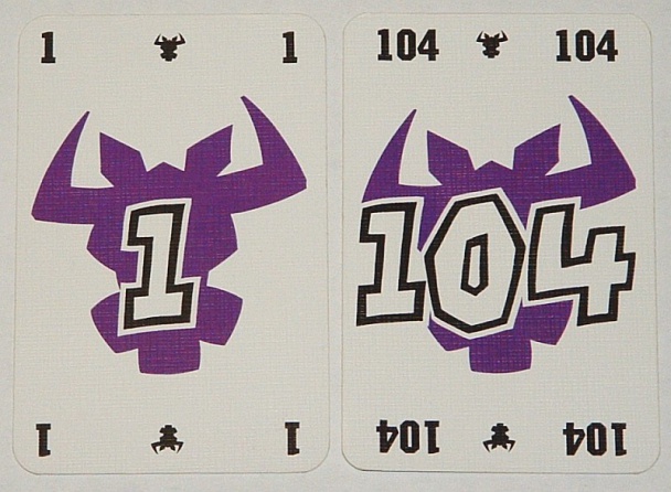 Las cartas van del 1 al 104