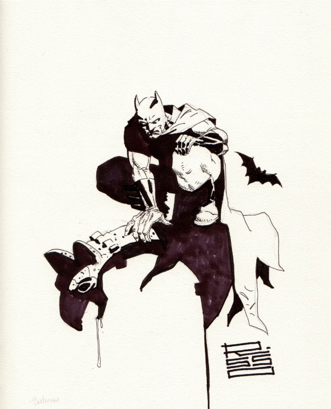 Boceto de Batman, por Eduardo Risso