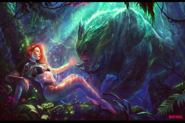 resting warrior and the forest monster marta nael