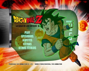 menu del disco uno de  Dragon Ball Z