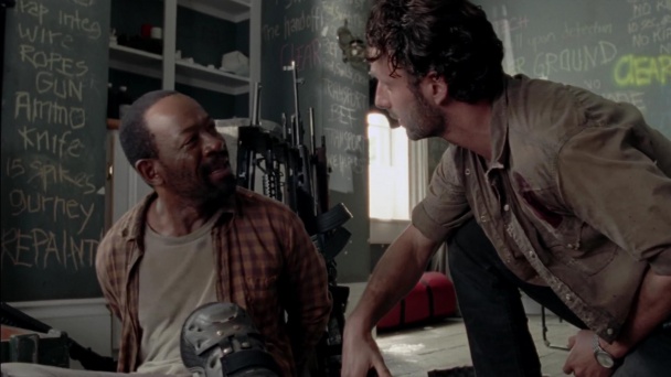 Morgan y Rick en The Walking Dead