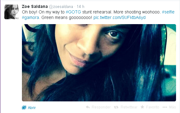 @zoesaldana On my way to #GOTG Zoe Saldaña tweet GOTG