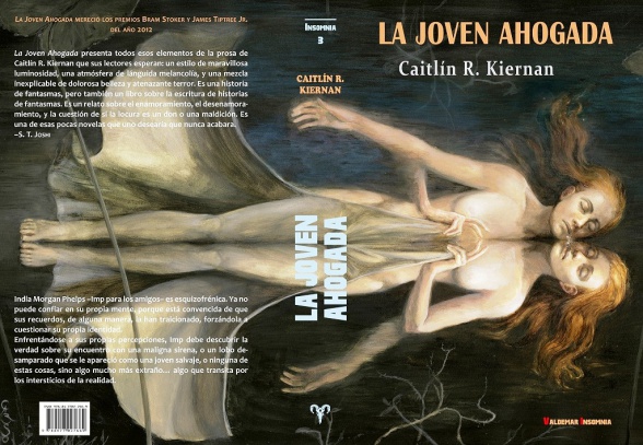 La joven ahogada de Caitlín. R Kiernan, novela editada por Valdemar en la colección Insomnia (portada de Santiago caruso y traducción de Marta Lila)