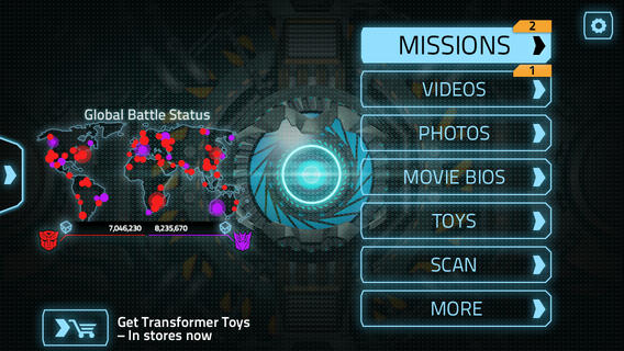 La app de la semana: Transformers La Era de la Extinción 5 imagen menú transformers