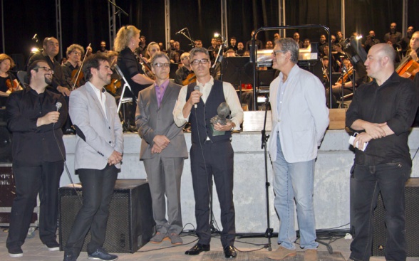 Marco Beltrami recibiendo el I Premio Elmer Bernstein el año pasado