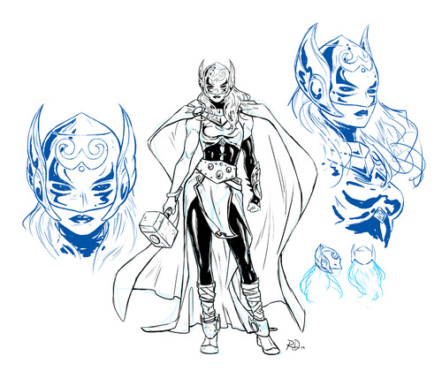 Se revelan los bocetos del personaje femenino de Thor 2 Thor femenino