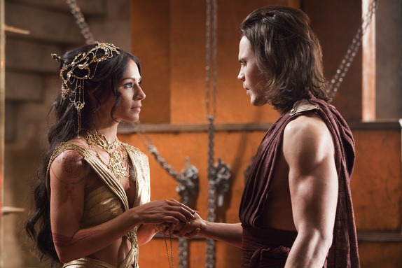 John Carter y Dejah Thoris idealizados por Disney en la película de 2009