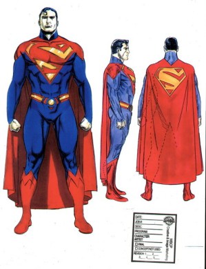 Boceto del traje de Superman en 'Superman Flyby'