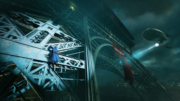 Nuevo y misterioso tráiler de 'Assassin's Creed Unity' 1 ACU_TA_Climbing_Eiffel_Tower_ searchlights