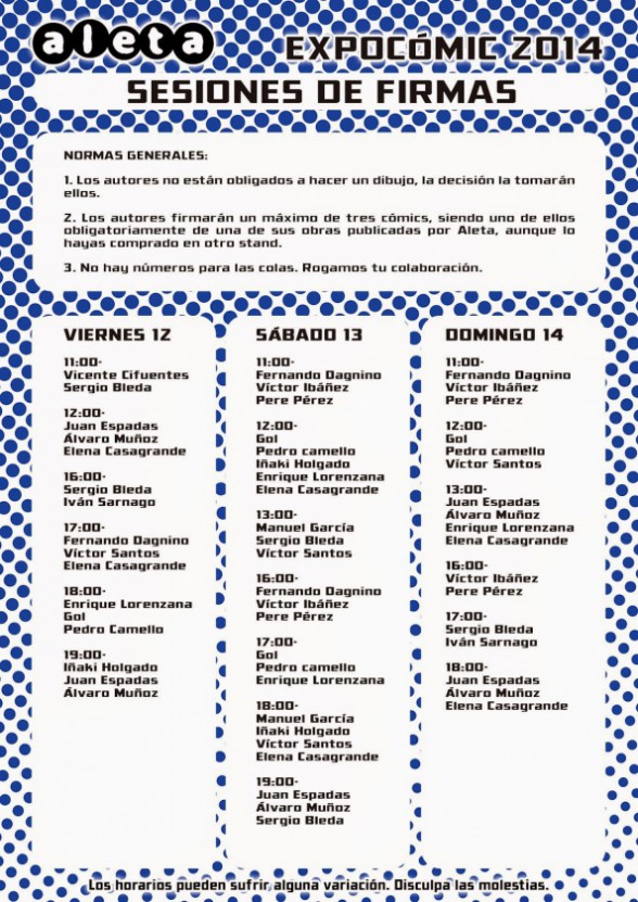 Aleta Ediciones presenta sus invitados para Expocómic 2 Aleta Ediciones Expocómic