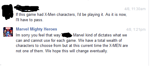 X-Men se quedan fuera del poster y juegos de Marvel conversacion sobre el juego