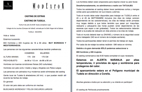 Ya hay fecha y lugar para el casting de 'Juego de Tronos' en Peñíscola 2 Casting Juego de Tronos Tudela
