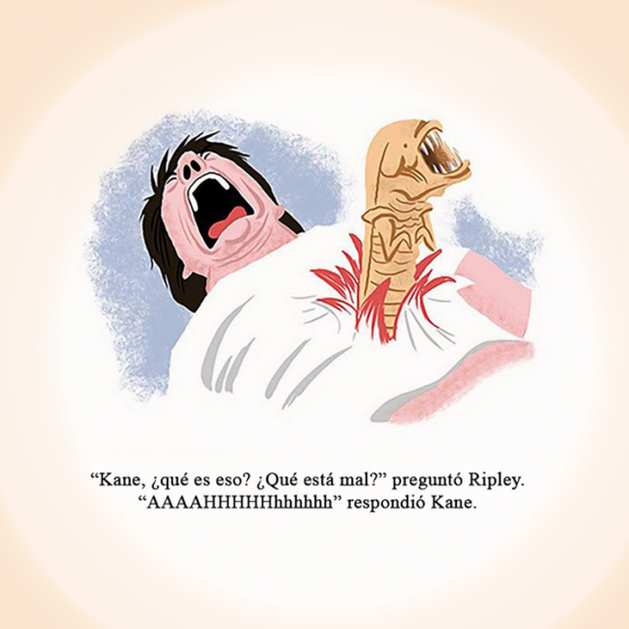 Maravillosas ilustraciones de escenas inolvidables de películas 12 Escena Alien