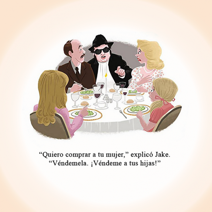 Maravillosas ilustraciones de escenas inolvidables de películas 9 Escena Blues brothers