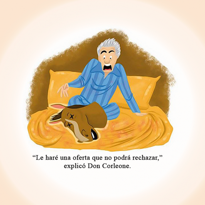 Maravillosas ilustraciones de escenas inolvidables de películas 15 Escena El padrino
