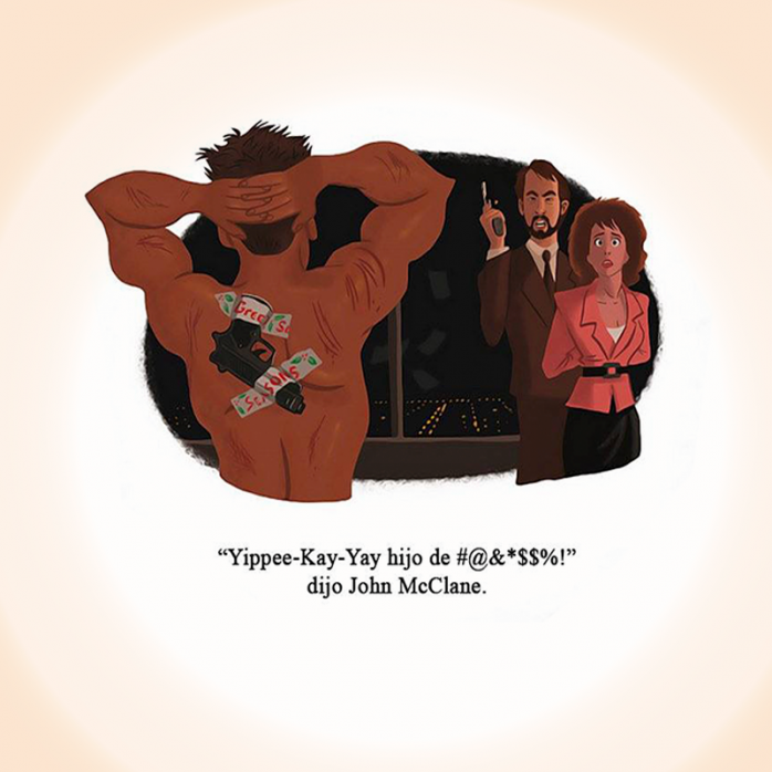 Maravillosas ilustraciones de escenas inolvidables de películas 20 Escena Jungla de cristal