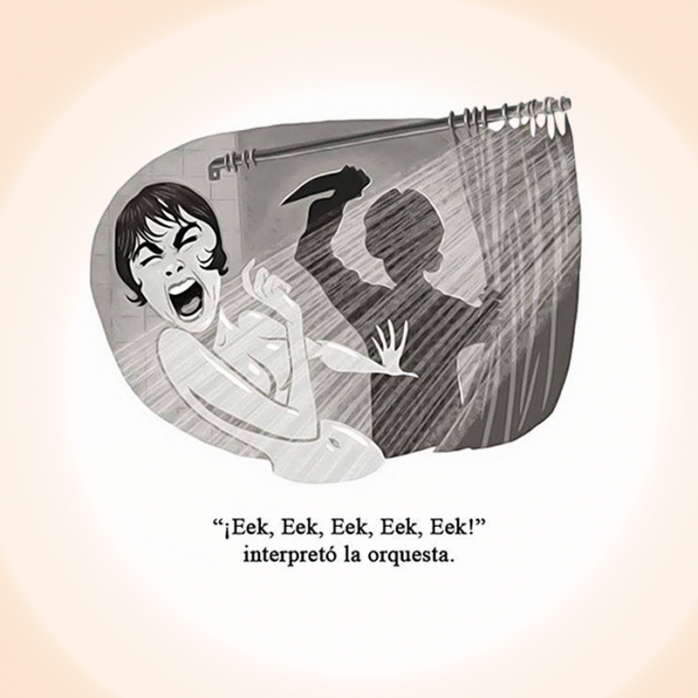 Maravillosas ilustraciones de escenas inolvidables de películas 27 Escena Psicosis