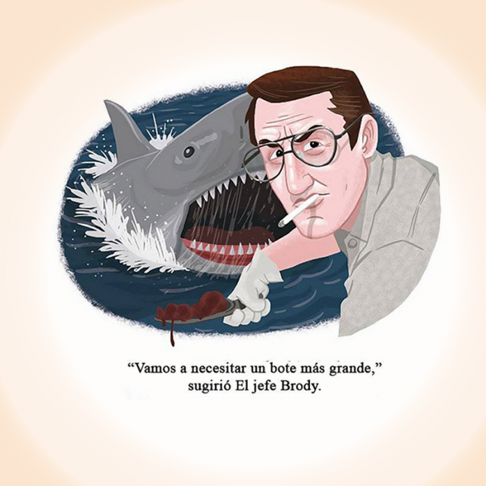 Maravillosas ilustraciones de escenas inolvidables de películas 28 Escena Tiburón