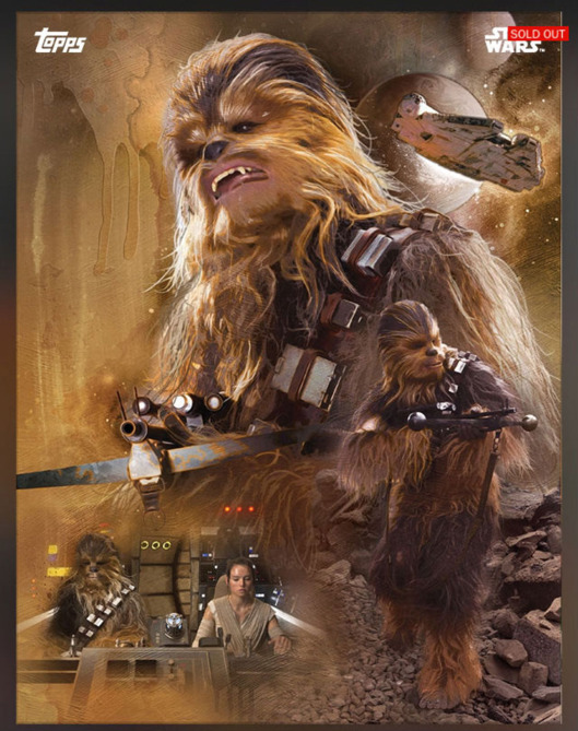 Star Wars - cartas jugables - Chewbacca (y Rey pilotando el Halcón Milenario)