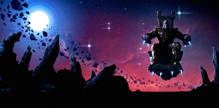 Arte y detalles de la edición Blu-Ray de la Fase 2 de Marvel 2 Marvel Fase 2 Thanos trono