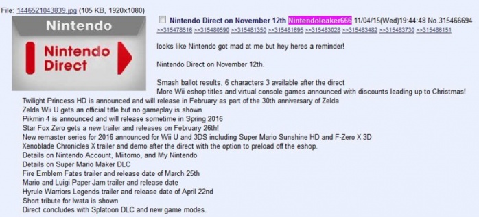 Nintendo Direct 4chan