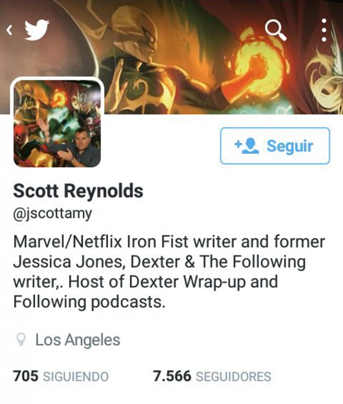 La serie televisiva de 'Iron Fist' podría tener guionista 2 Iron Fist guionista twitter