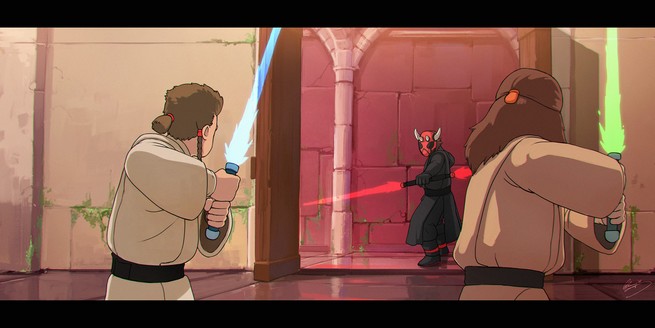 'Star Wars' reimaginada como una película de Studio Ghibli 2 Star Wars como si fuera de Ghibli