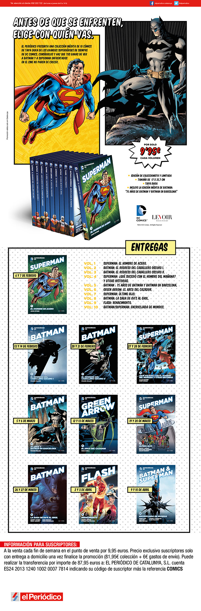 'El Periódico' lanza una colección de tomos de DC Comics