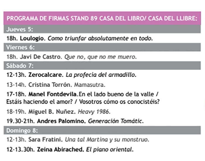 Firmas Casa del Libro SCB16