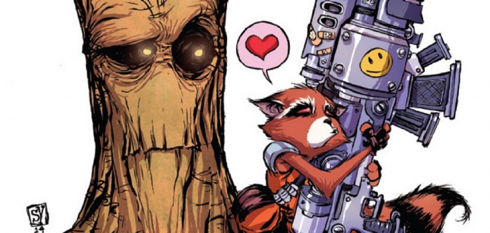 Skottie Young mapache cohete groot