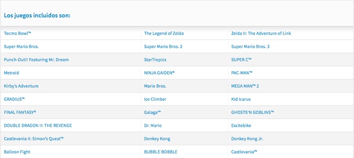 Nintendo Classic Mini saldrá a la venta en noviembre 2 juegos nes