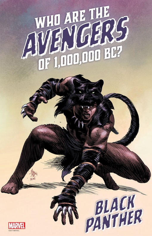 Primeros diseños de los Vengadores de 1.000.000 de años a.C. 2 Axel Alonso, Esad Ribic, Jason Aaron, Marca Estelar, Marvel, Marvel Legacy, Mike Deodato Jr., Pantera negra