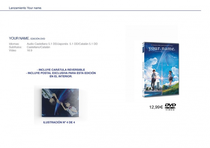 Selecta Visión anuncia las ediciones de 'Your name' 5 dición DVD Your name Selecta Visión