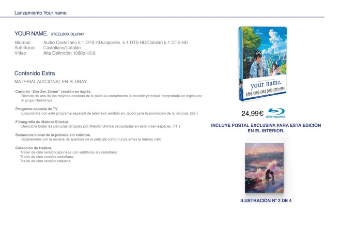 Selecta Visión anuncia las ediciones de 'Your name' 3 Edición steelbox Bluray Your name Selecta Visión