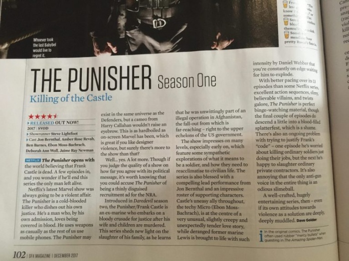 Publicada la primera crítica de 'The Punisher' de Netflix 2 Punisher-review-SFX Magazine diciembre