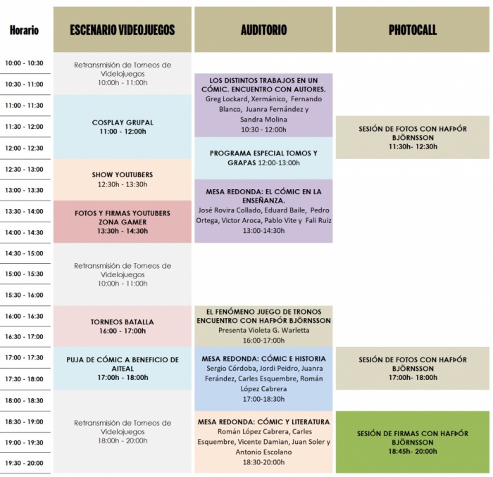 Se completa la lista de invitados al VGCómic de Alicante 3 Zona-Auditorio-Domingo 22-VGCómic 2017